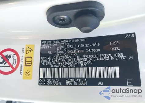 2019 Lexus Nx 300 z USA, uszkodzony, nr VIN JTJYARBZ0K2122149